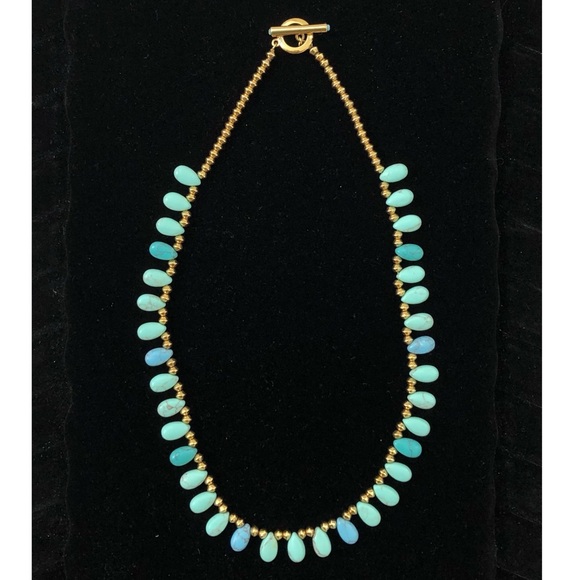 Ralph Lauren Turquoise and Gold Toned Necklace - Picture 5 of 10
